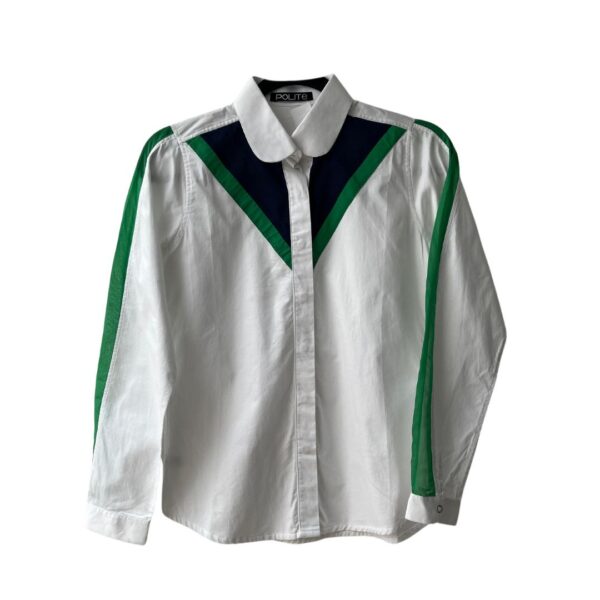 Camisa Blanca Verde y Azul